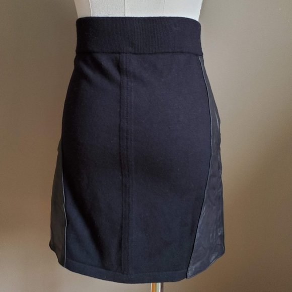 Rag & Bone Wool Knit and Lamb Leather Black Mini - Picture 2 of 12